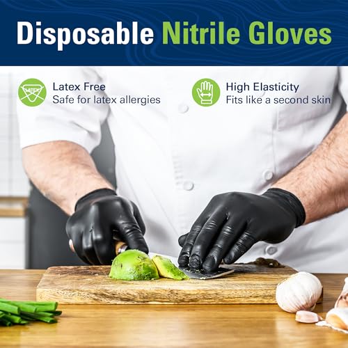 Black Nitrile Gloves Disposable Latex Free (01-black(small 100))