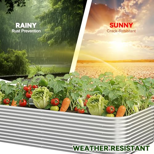 2 Pack Tall 8x4FT Corrugated Galvanized Steel Raised Garden Bed Outdoor (8x4FT)