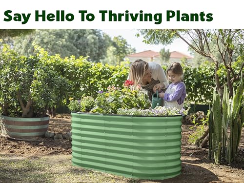 Galvanized Raised Garden Beds Outdoor (Light Green / 4×2×2 Ft)
