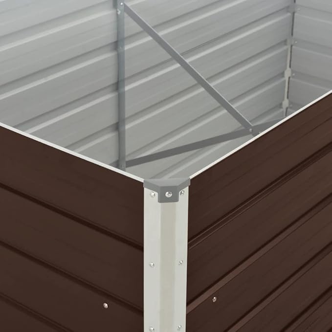 Raised Garden Bed 63"x31.5"x17.7" Galvanized Steel Brown,Raised Garden Bed,Outdoor Planters for Flower Herb Garden