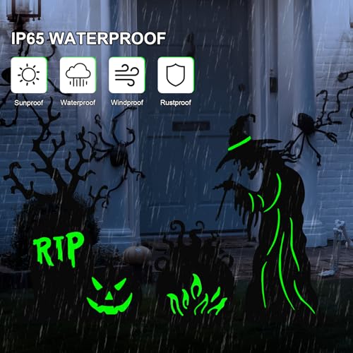 3 Pcs Halloween Witch Yard Signs Outdoor Decorations (Large Witch Tombstone Cauldron / 3 Pack)