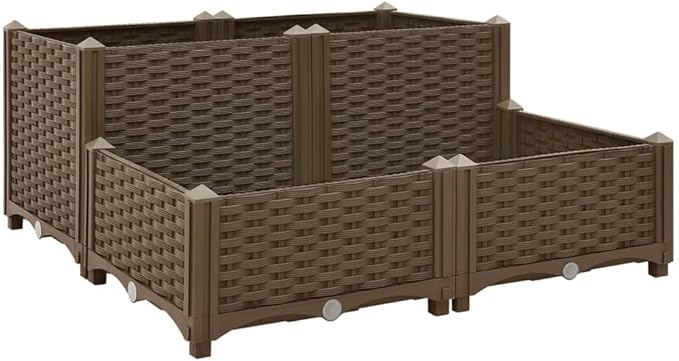 Raised Bed 31.5"x31.5"x15" Polypropylene,Raised Garden Bed,Outdoor Planters for Flower Herb Garden