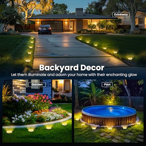16 Pack Solar Ground Lights Outdoor (16 Pack / Warm White)