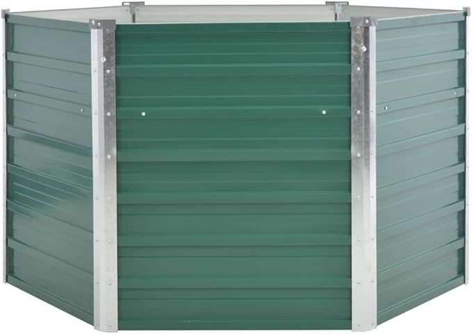 Garden Raised Bed Galvanized Steel 50.8"x50.8"x31.3" Green,Raised Garden Bed,Outdoor Planters for Flower Herb Garden