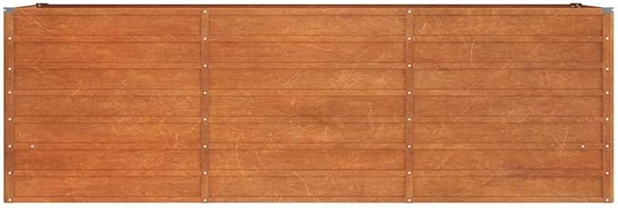 Large Corten Steel Raised Garden Bed, Durable Metal Planter Box for Outdoor Plants, 94.5 x 31.5 x 30.3 Inch Rectangular Weathering Steel Garden Bed