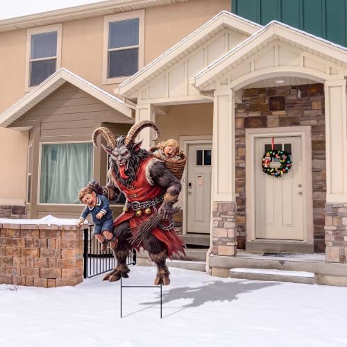 Christmas Outdoor Decor Krampus Metal Garden Stakes (Krampus)