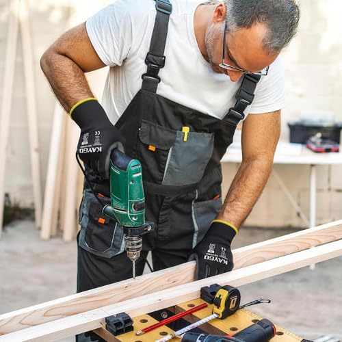 Safety Work Gloves for Men Women (Black / X-Large)