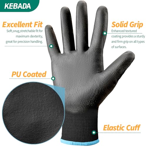 Safety Work Gloves for Men & Women (12 Pairs-black-311 / Small)