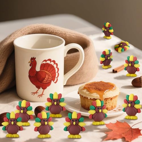 50 Pcs Mini Fall Thanksgiving Turkey Figures Bulks (Thanksgiving Turkey)