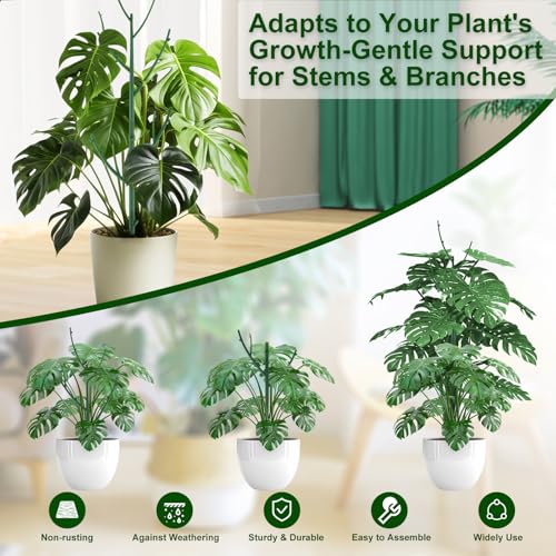 10 Pack Stackable Monstera Plant Support (Dark Green)