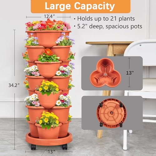 7 Tier Vertical Garden Planter (Red / 7 Tier)