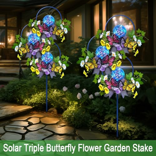 Solar Lights Outdoor Garden Stakes (Coloful Flower)