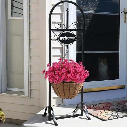 24PCS UV Resistant Artificial Flowers for Outdoors (Rosy Red / 24PCS)