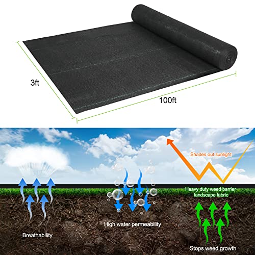 5 oz Heavy Duty Weed Barrier Landscape Fabric (5oz - 3ft x 100ft)
