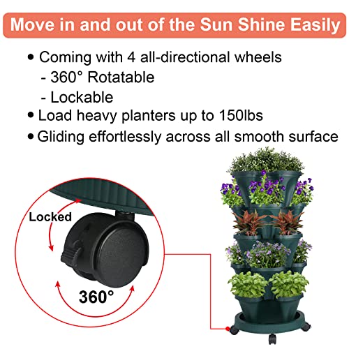Vertical Planter Tower (Green / 5 Tier)