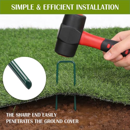 75 Pack Green Landscape Staples (4 Inch/Green-75 Pcs)