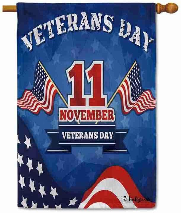 Happy Vaterans Day Retro Vintage Happy Veterans Day Decorative House Flag Us America Flag Decor Patriotic Banner for Indoor and Indoor and Outdoor 28x40 Inch Double Sided