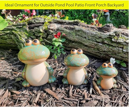 Ceramic Frog Garden Decor Set of 3