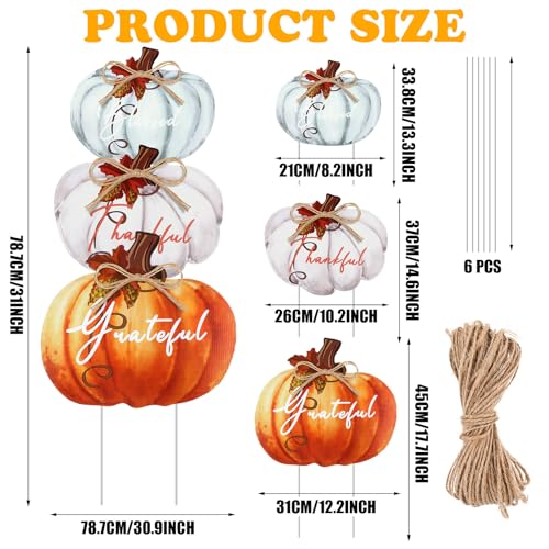 3 Pcs 31 Inch Fall Outdoor Decorations Yard Sign (Rustic Color)