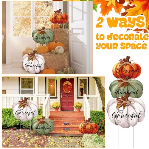 3 Pcs 31 Inch Fall Outdoor Decorations Yard Sign (Vintage Color)