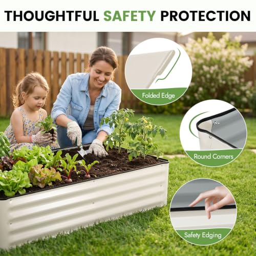 Galvanized Raised Bed (White / 4x2x1FT(2 pack))