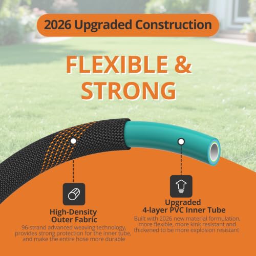 Garden Hose 100ft (Black Orange / 100FT)