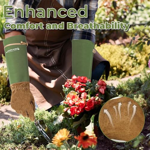 Rose Pruning Gloves for Men Women (Moss Green / Large (Pack of 1))