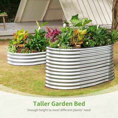 6x3x3ft Oval Galvanized Raised Garden Beds (Classic Silver / 6x3x3ft)
