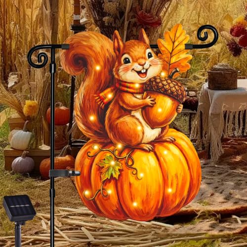 Thanksgiving Garden Flag (Squirrel / 12x18 Inch)