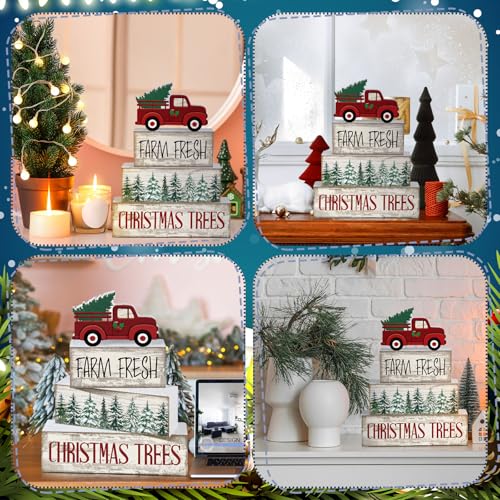 4 Pcs Christmas Table Decor (Red Truck)