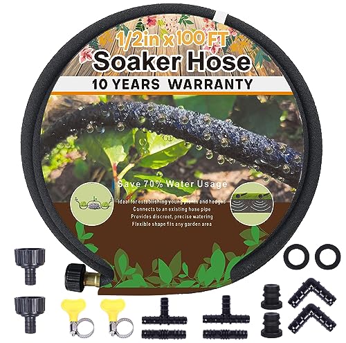 1 2’’ Soaker Hose 100 ft for Garden Beds (100 Feet)