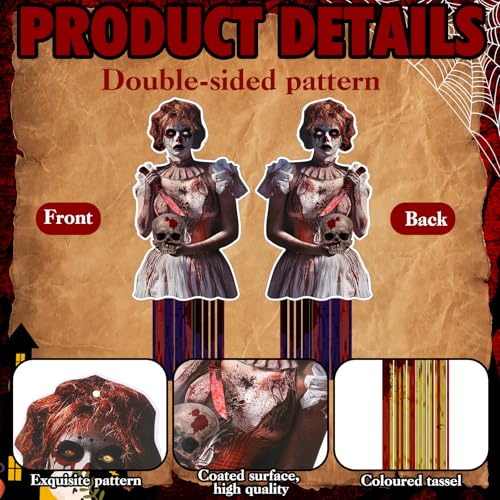 8 Pcs Zombie Halloween Hanging Decorations (Clown)