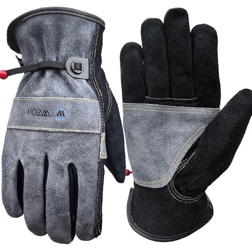 Leather Work Gloves for Men or Women.Gardening (Small (Pack of 1) / Grey - Black)