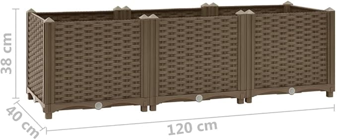 Raised Bed 47.2"x15.7"x15" Polypropylene,Raised Garden Bed,Outdoor Planters for Flower Herb Garden