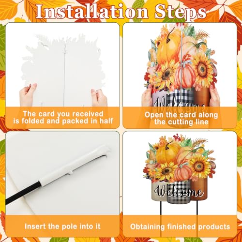 Fall Metal Stakes Yard Decor (Classic)