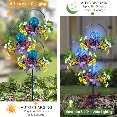Solar Lights Outdoor Garden Stakes (Coloful Flower)