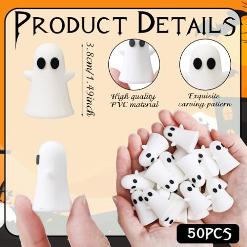 50 Pcs Mini Halloween Ghost Figurines (Halloween Ghost)