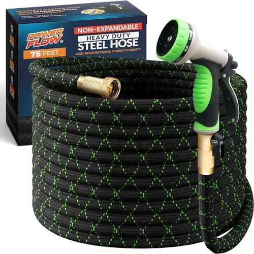 Metal Garden Hose (Black / 75 Feet)