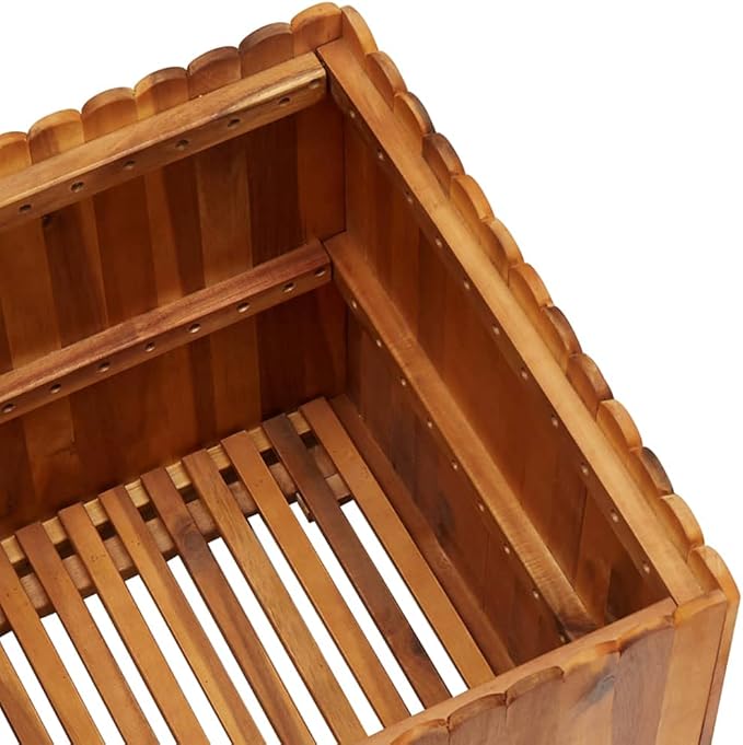 Garden Raised Bed,Wooden Flower Beds, Outdoor Garden Suitable for Flowers, Herbs and Fruits, Lawns, Verandas, Balconies, Patios 19.6"X19.6"X19.6" Solid Acacia Wood