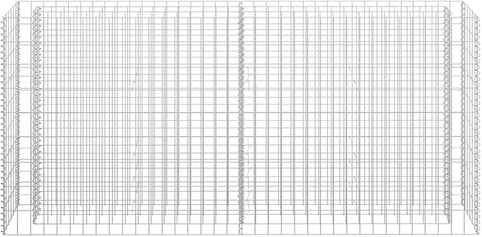 Gabion Raised Bed, Silver Galvanized Steel, Large Rectangular Outdoor Planter Box, 70.9x70.9x35.4 Inches, Durable Garden Bed for Outdoor Plants