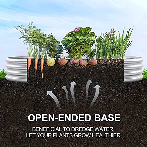 2Pcs Galvanized Steel Raised Garden Bed (8×4×1ft(2pcs） / 1-silver)