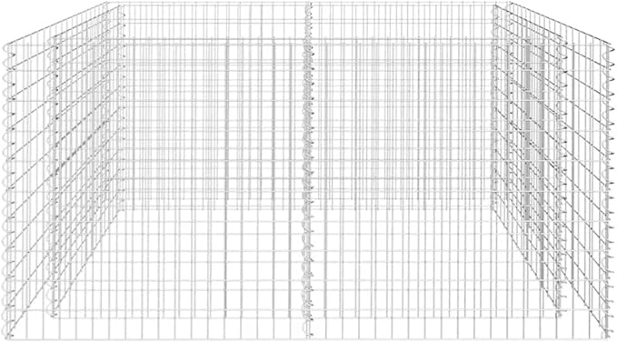 YAFF Gabion Raised Bed Steel 70.9"x35.4"x39.4" Silver (58.08lbs)