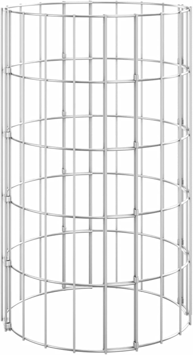 Circular Gabion Pole Raised Bed Planter Gabion Wall Gabion Basket Pots Walls Flowers Stand Outdoor Grow Box Gabion Raised Bed Galvanised Steel Ø30x50 cm