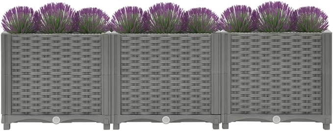 Raised Bed 47.2"x15.7"x15" Polypropylene Pot for Plants Plant Pots Large Garden Pots Planter Pots for Outdoor Plants Porch Gardening