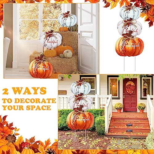 3 Pcs 31 Inch Fall Outdoor Decorations Yard Sign (Rustic Color)