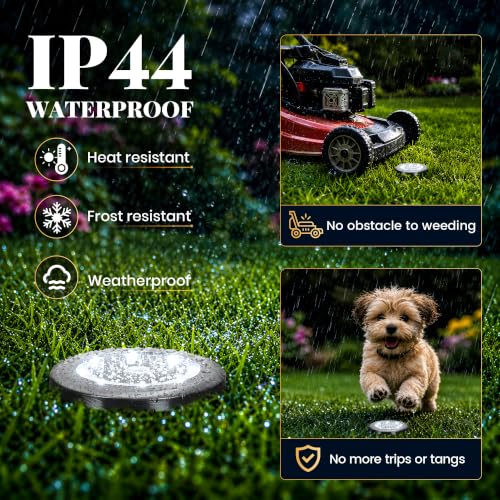 16 Pack Small Solar Ground Lights (16 Pack / Cool White)