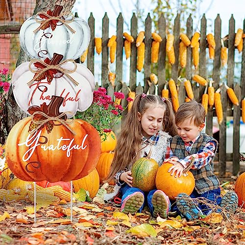 3 Pcs 31 Inch Fall Outdoor Decorations Yard Sign (Rustic Color)