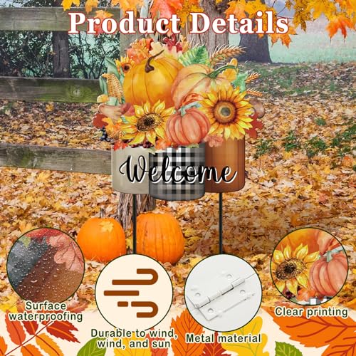 Fall Metal Stakes Yard Decor (Classic)