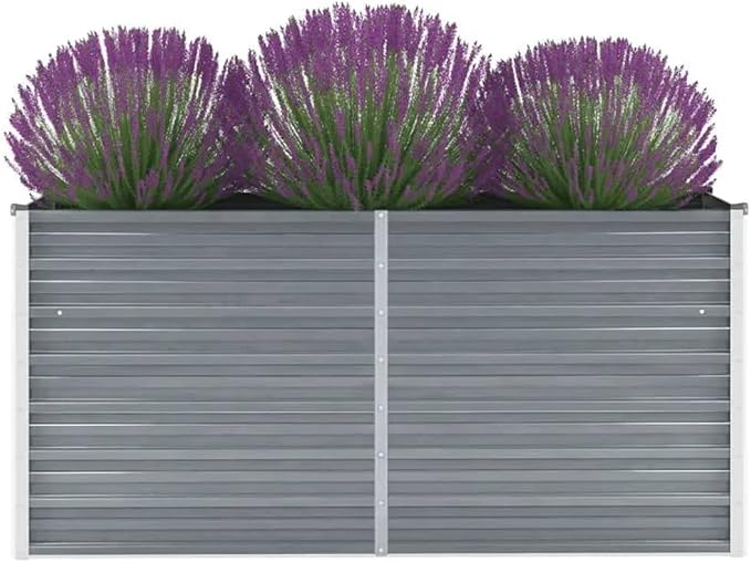 Garden Raised Bed,Garden Bed,Rectangular Planter,Raised Garden Beds Outdoor,Herb Garden Planter Outdoor,for Backyard,Patio,Balcony,Deck,Galvanized Steel 63"x15.7"x31.3" Gray