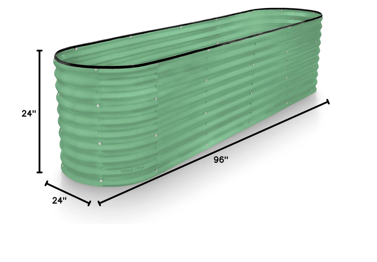 Galvanized Raised Garden Beds Outdoor (Light Green / 8×2×2 Ft)